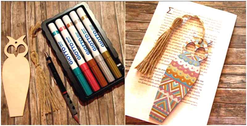 DIY Wooden Bookmark…coloring with Giotto!
