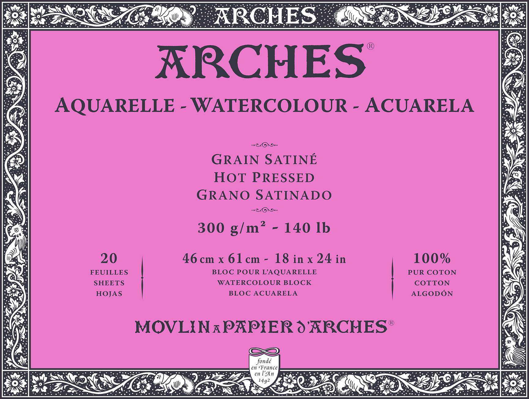 ARCHES - Bloc papier aquarelle - 300g - 20 feuilles
